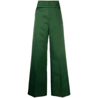viktor & rolf pantalon plissé à taille haute - vert