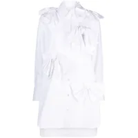viktor & rolf robe-chemise à détail de nœud - blanc