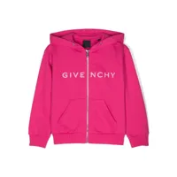 givenchy kids veste zippée à logo imprimé - rose