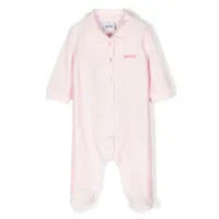 boss kidswear pyjama à logo brodé - rose