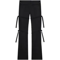 courrèges pantalon droit à détail de boucle - noir