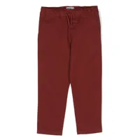 kenzo kids pantalon chino à logo brodé - rouge