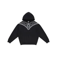 marcelo burlon county of milan hoodie à motif bandana brodé - noir