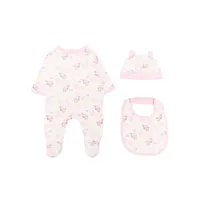 kenzo kids pyjama en coton à imprimé animalier - rose