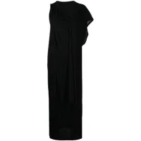 yohji yamamoto robe longue asymétrique à design drapé - noir