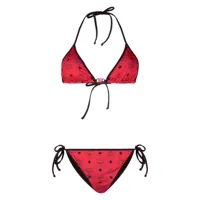 mcm bikini à motif monogrammé - rouge