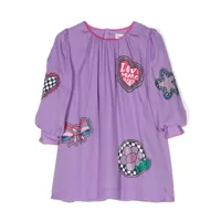 marc jacobs kids robe courte à patch logo - violet