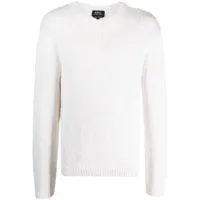 a.p.c. pull en maille à col rond - blanc