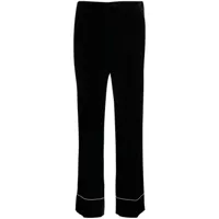nº21 pantalon droit court à bords contrastants - noir
