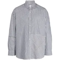 yoshiokubo chemise en coton à rayures - blanc