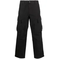 c.p. company pantalon droit en coton à poches cargo - noir