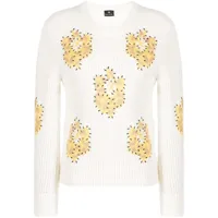 ps paul smith pull en maille intarsia - blanc