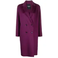 patrizia pepe manteau en laine mélangée à boutonnière croisée - violet