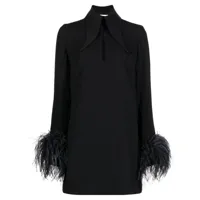 16arlington robe courte michelle à ornements en plumes - noir