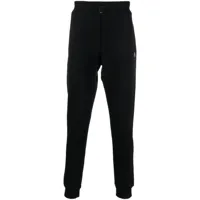 plein sport pantalon de jogging en coton à patch logo - noir