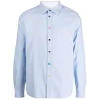 ps paul smith chemise en coton à boutons contrastants - bleu