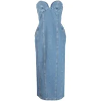 magda butrym robe-bustier mi-longue en jean - bleu
