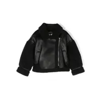 monnalisa veste zippée en cuir artificiel - noir