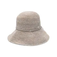 helen kaminski chapeau provence en raphia - gris