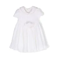 monnalisa robe plissée à manches courtes - blanc