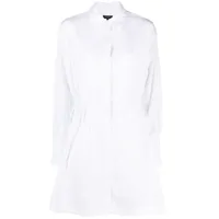 rag & bone robe-chemise en coton à lien de resserrage - blanc