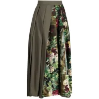 antonio marras jupe plissée à fleurs - vert