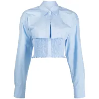 alexander wang chemise en coton à design superposé - bleu