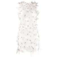 cynthia rowley robe courte à design sans manches - blanc