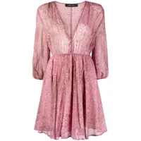federica tosi robe en soie à imprimé abstrait - rose