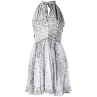 federica tosi robe en soie à imprimé abstrait - blanc