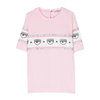 chiara ferragni kids t-shirt eyelike à bande logo - rose