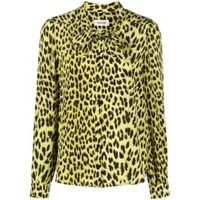 zadig&voltaire chemise taos en soie à imprimé léopard - jaune