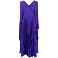 valentino garavani robe longue en soie à design plissé - violet