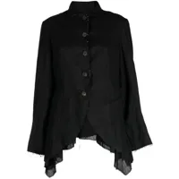 forme d'expression veste en cuir à ourlet asymétrique - noir
