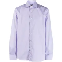 corneliani chemise en coton à col italien - violet
