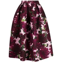 oscar de la renta jupe mi-longue amaia à fleurs - rouge