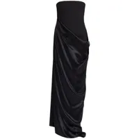 ferragamo robe longue colour block à design drapé - noir