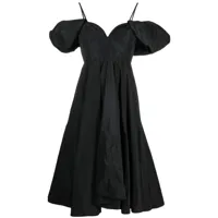 pinko robe mi-longue à taille ceinturée - noir