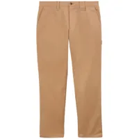 burberry pantalon droit en coton à étiquette logo - tons neutres