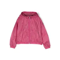 moncler enfant veste zippée à logo imprimé - rose