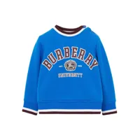 burberry kids sweat en coton à logo imprimé - bleu