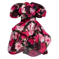 oscar de la renta robe courte dahlia à design drapé - multicolore