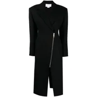 genny manteau zippé à revers crantés - noir