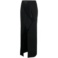 genny jupe taille-haute à détails drapés - noir
