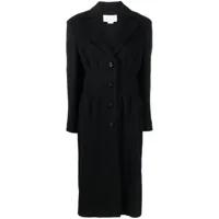 genny manteau droit à détails plissés - noir