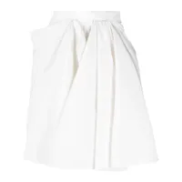 alexander mcqueen jupe évasée à design plissé - blanc