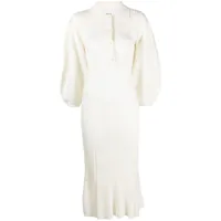 chloé robe mi-longue en maille - blanc