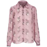paige chemise en soie à fleurs - rose