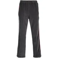 needles pantalon de jogging en velours à logo brodé - gris