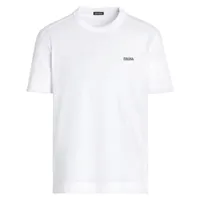 zegna t-shirt à logo brodé - blanc